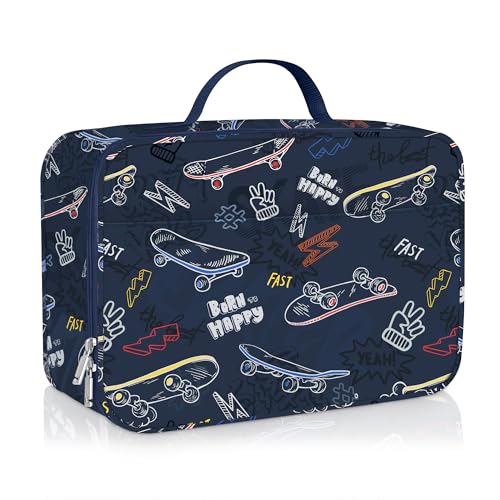 Clastyle Bolsa Termica Porta Alimentos Infantil Jugador Bolsa Almuerzo Bebe Pequeña Portátil Bolsa Comida Niños para Escolar Picnic, Silueta de Monopatín