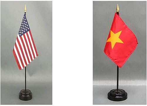 Miniatura 123 de Juego de banderas de escritorio de Afganistán, hecho en Estados Unidos, de rayón de 4 x 6 pulgadas, escritorio de oficina y pequeñas banderas