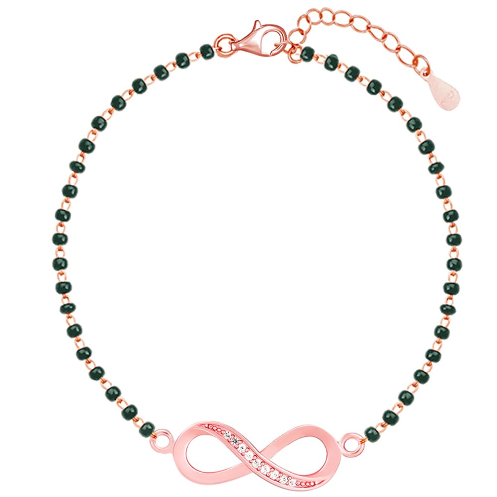 GIVA 925 Silver Rose Gold Eternity Mangalsutra Bracelet, Adjustable Gifts for Girlfriend, Gifts for Women & Girls| With Certificate of Authenticity and 925 Stamp | 6 Month Warranty* (B0B4NL12ZT) Amazon Price History, Amazon Price Tracker
