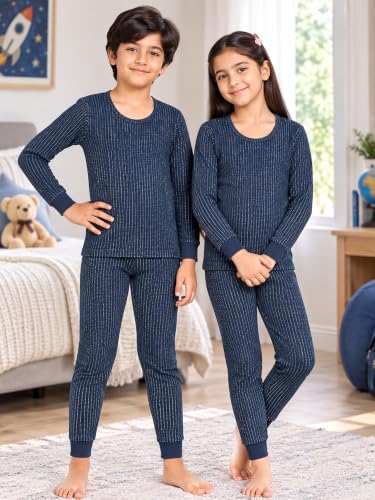 Image of Bodycare Insider Anti-Bacterial Solid Kids Thermal Top & Bottom Unisex Set