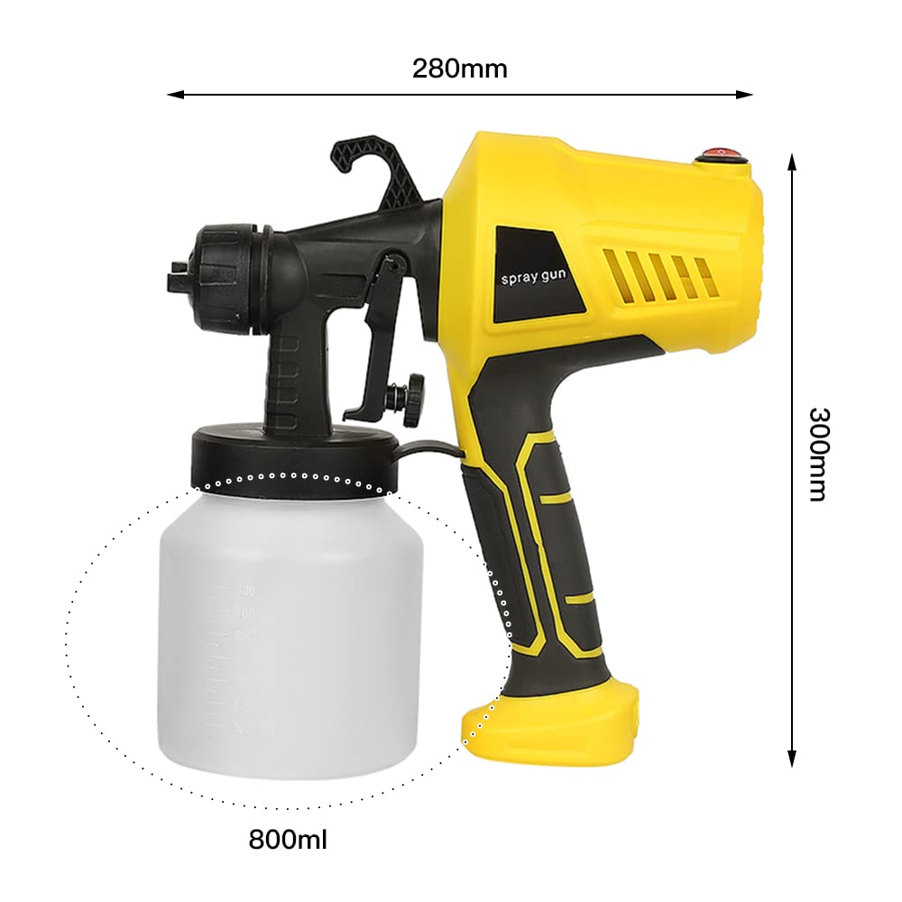 Pistola a spruzzo elettrica, spruzzatore elettrico, pistola a spruzzo elettrica, portata regolabile, 3 modelli di spruzzo (standard europeo), 400 W, giallo