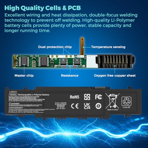 Image of TI04XL M24563-005 Battery Replacement for HP Envy 17-CH000 17m-ch000 17T-CH000 17-ch0027ur 17-ch0026ur 17m-ch0013dx 17M-CH1013DX 17-ch0xxx TI04055XL M24420-1C1 M24420-1D1 55.67Wh 15.12V