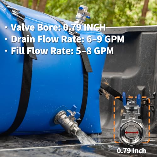 Image of Potable Water Storage Bladder, TPU Collapsible Water Tank, Food Grade BPA Free Portable Flexible Water Container for Drinking, Camping, Irrigation & Emergency, Drought, Snowstorm