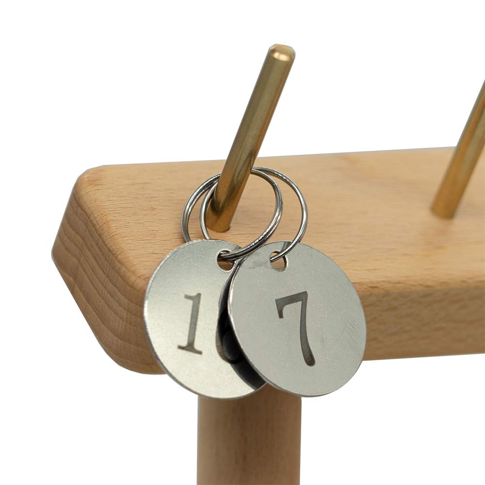 Targhetta metallica con numero identificativo con anello portachiavi (1-25)