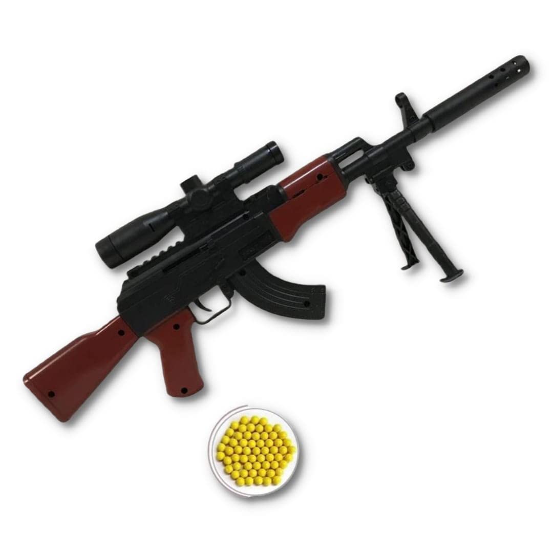 Zillion Billion MA Mini 40 cm Long Plastic AK 47 Toy Gun with Silencer