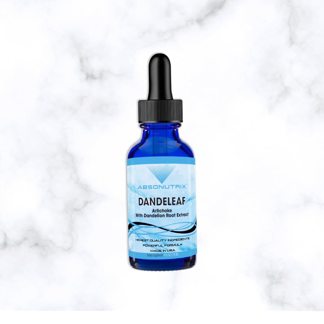 DandeLeaf, 390 mg, 4 FL OZ Liquid, 302 Servings, Made in USA, Potent Plant-Based Ingredients, Artichoke Leaf, Dandelion Root Extract, Gluten-Free, Non-GMO, GMP Certified