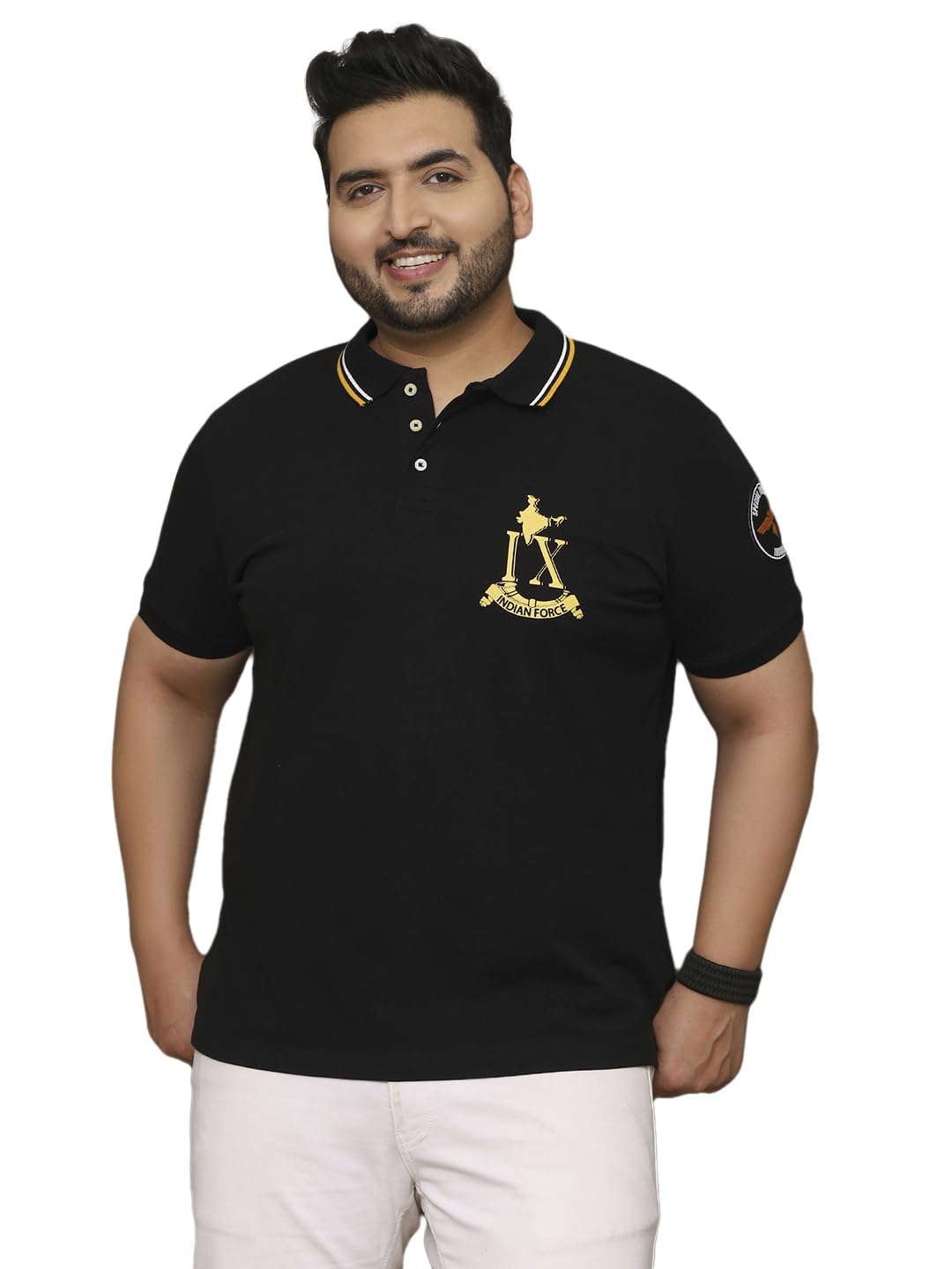 bigbanana Men's Plus Size Solid Black Half Sleeve Polo Tshirt-picture-32