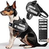 Bcadem Service Dog Vest,8 Dog Patches No-Pull Service Dog Harness with Handle,Personalized Reflective Dog Vests with 1 Pen Custom Name,Phone Number,Pattern,Easy Control for Small Medium Large Pets