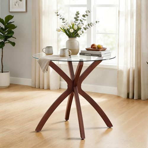 ivinta Small Glass Dining Table for 2-4 People,...