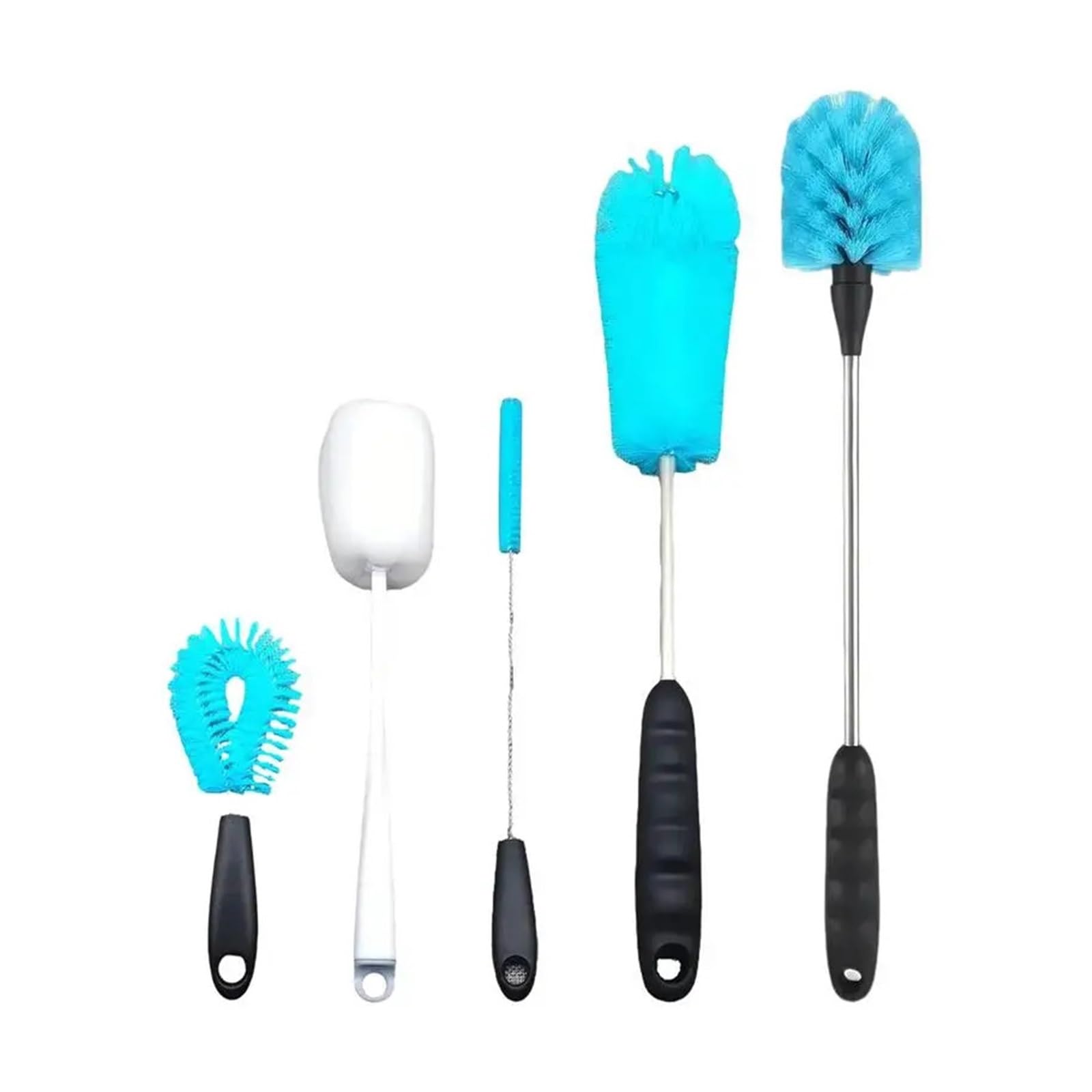 Bottle Brushes Set, Bottle Brush Set For Narrow Neck Clean. With Straw Multipurpose Scrubber Washer Blue