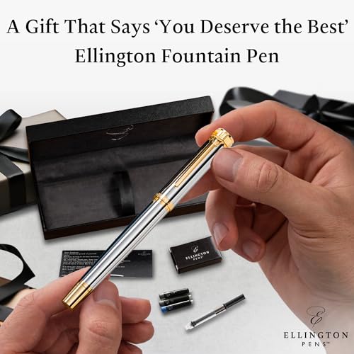 Image of Luxury Fountain Pen Set for Writing, Refillable Ink Converter, Gift Box