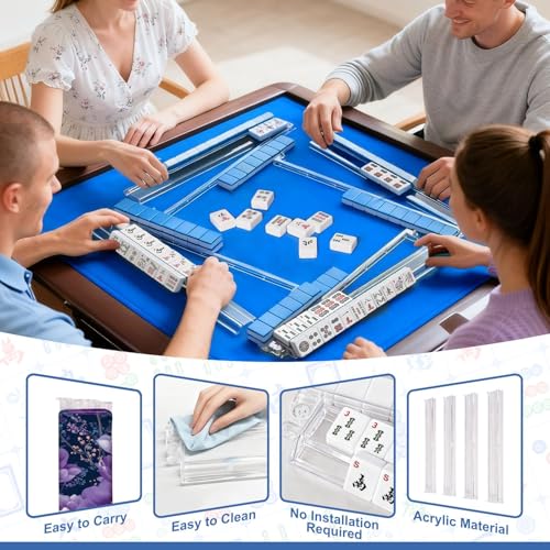 Accesorios Mahjong: 4 Soportes con Empujadores y Bolsa miniatura 6