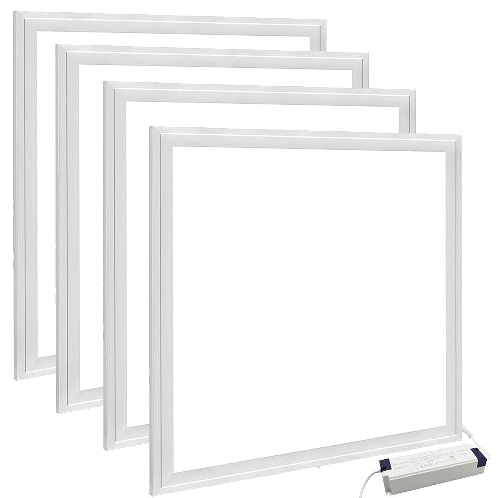 Manningham Lighting 6X 48W Square Easy Fit Commercial Ultra Slim Recessed LED Panel 600 x 600mm Daylight Include High Efficiency IC Driver