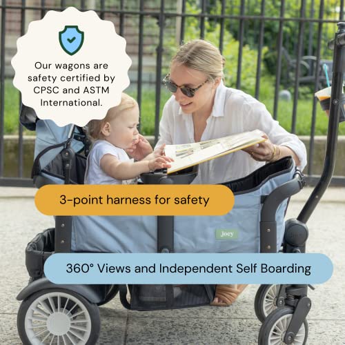 Joey Wagons For Kids, Next Generation Double Stroller | Fun & Lightweight Wagon Stroller Built With Versatilty & Safety In Mind I All Terrain Kids Wagon | Beachside Blue #TOP5