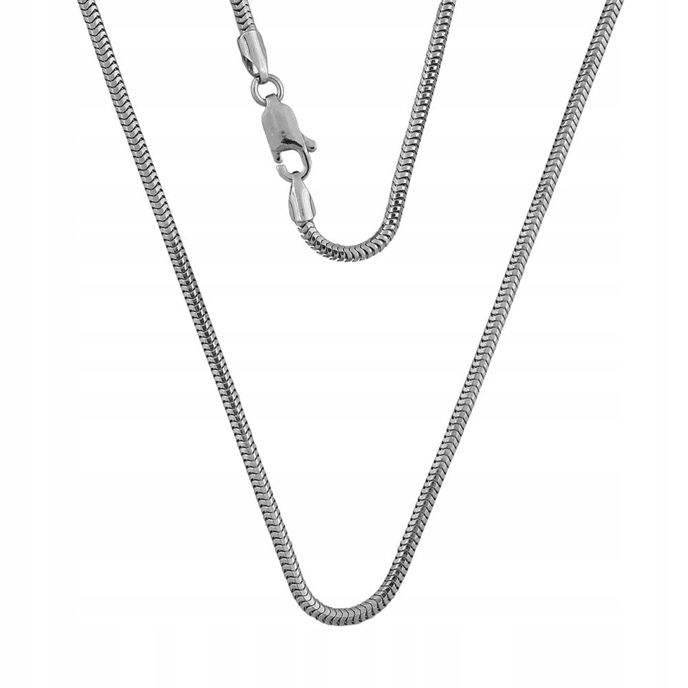 925 Sterling Silber Schlangenkette 2 mm - 45 cm, rhodiniert, hochwertige 925 Silberkette für Damen, elegantes Design, perfekt für den täglichen Gebrauch oder besondere Anlässe, glänzend