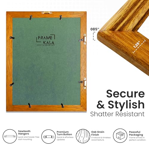 Image of Handmade Wooden Rectangular Photo Frame, 11 x 14 inch Display for Artworks, Pictures and Photos of Your Loved Ones, Best for Home, Office, Wall Decor, Living Room, Bedroom, Honey Maple