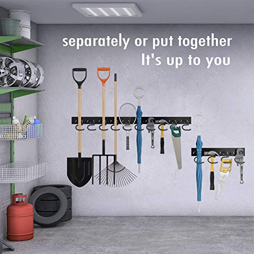 TORACK 64 Inch Garage Hooks Tool Organizer, Adjustable Wall Mounted