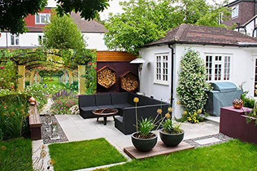 SCVBLJS Flowers and butterflies Shower Curtain Waterproof Bathroom Bathtub Polyester Fabric Bathroom Shower Curtain Garden green scenery floral and Butterfly curtain With Hooks 180X180cm - Image 5