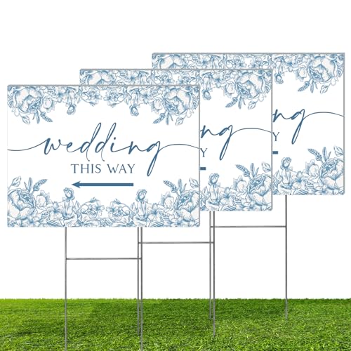 Panneau de flèche imprimé double face étanche pour signalisation de mariage