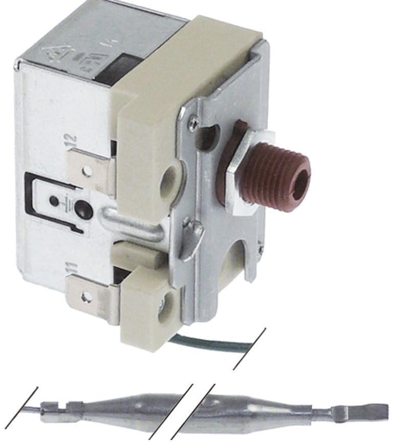 Sicherheits-Thermostat 110 °C 1‑polig mit Kapillare 800 mm Fühlerdurchmesser Ø 6 mm 1NC Fühlerlänge 78 mm M10x1 EGO serie 56._– Ersatz für Gastronomiegeräte