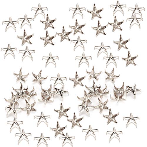 HEEPDD 200 Remaches de Estrella, Cuentas de Garra de Metal de Aleación de Zinc, Cabeza de Clavo Punk para Bolsos de Bricolaje, Decoración de Sombreros, 10 Mm de Oro (aleación de zinc)