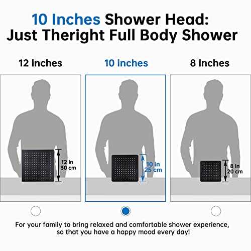 G-Promise All Metal 10" Dual Square Shower Head Combo | Rain Shower Head | Handheld Shower Wand | Adjustable Arm | Smooth 3-Way Diverter | 71" Extra Long Hose - A Bathroom Upgrade (Oil Rubbed Bronze)