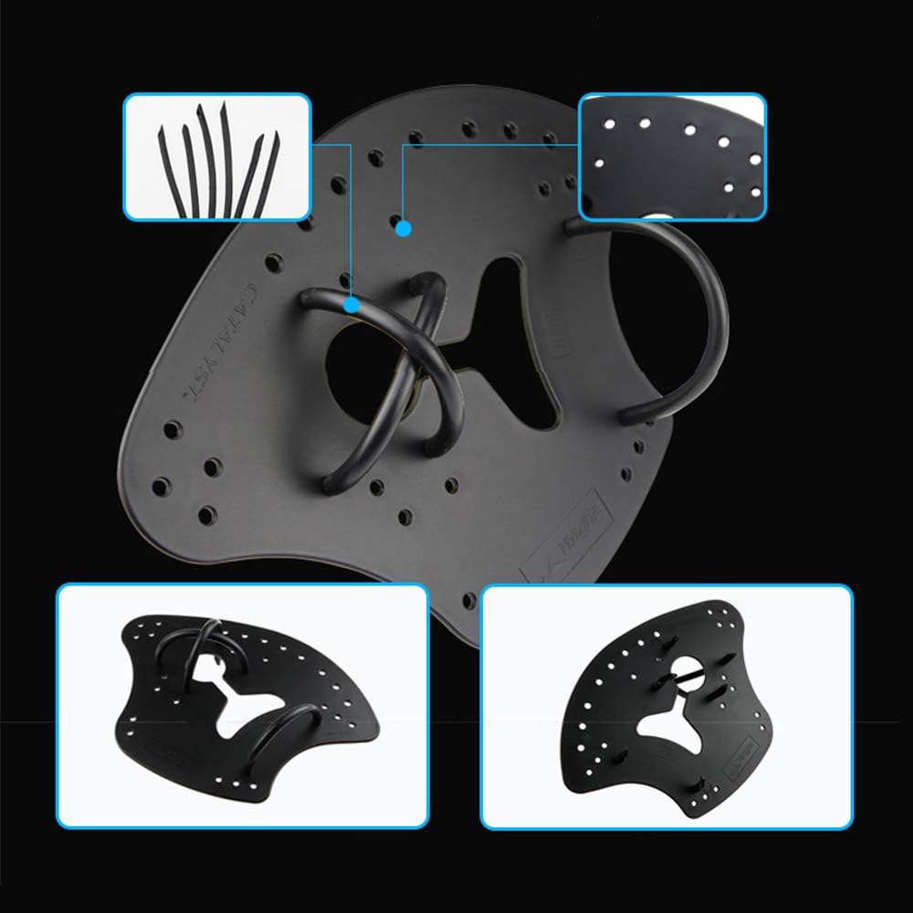 Swim Training Hand Paddles, Swimming Exercise Gloves, Paddles with Adjustable Straps, for to Improve Technique, Sizes Adult Children Unisex