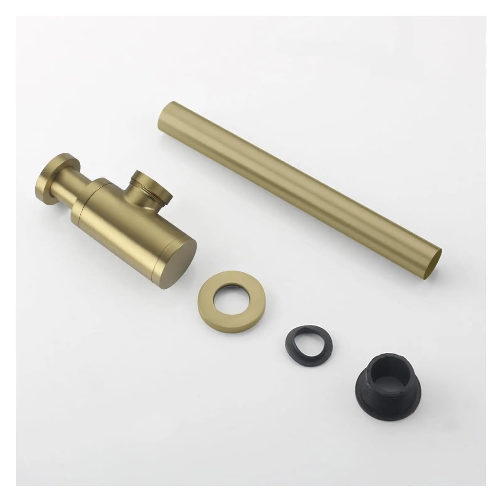 1 Uds botella redonda p-trap 1/4 lavabo de baño ajustable fregadero trampa residuos Kit drenaje P tubo desecho, cepillado Para Bricolaje