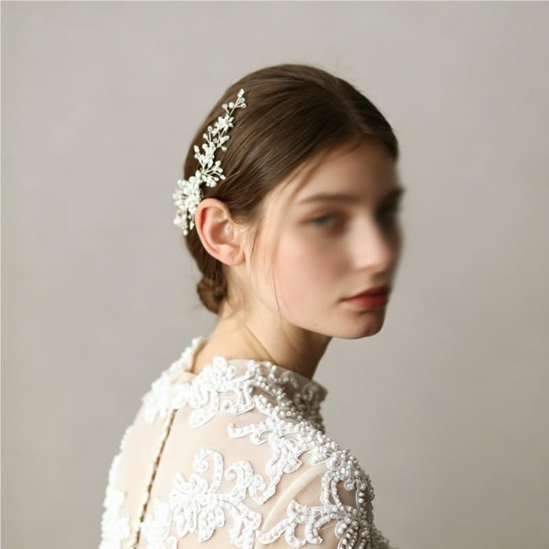 Floral Marquise Crystal Bridal Hair Comb image 2