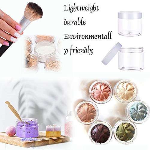 20 PCS 2oz Plastic Empty Jars with Lids(White),Wide-Mouth Refillable Storage Containers for Cosmetics,Empty Storage Container for Candy,Beads,Slime Making,Crafts,Creams,Gifts 7