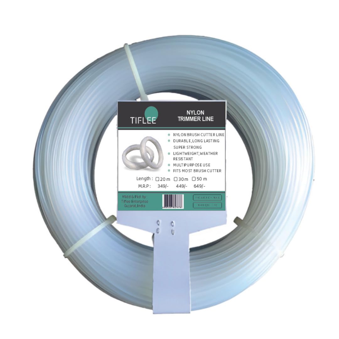 TIFLEE 3mm (0.12 inch) 30 metre | Round | White | Grass Cutter/Brush Cutter/Nylon Trimmer Line (B0CRL8LD4Q) Amazon Price History, Amazon Price Tracker