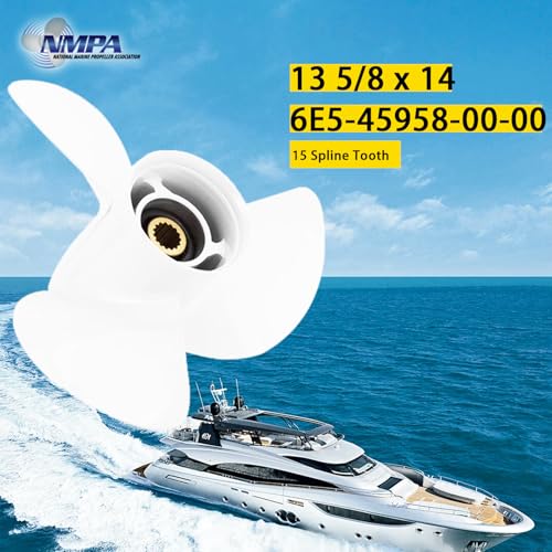 Image of VIF Aluminum Boat Propeller with Yamaha 60HP 70HP 75HP 80HP 85HP 90HP 115HP 130HP Outboard Engines,15 Tooth, Rh