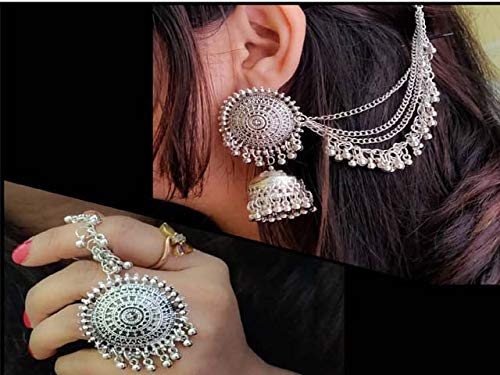 Image of Total Fashion Oxidised Tikka Earrings For Girls And Women