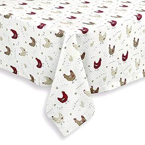 Cackleberry Home Farmhouse Chicken Fabric Tablecloth 100% Cotton, 60 x 84 Oval Cackleberry Home Farmhouse Chicken Fabric Tablecloth 100 Cotton 60 x 84 Oval