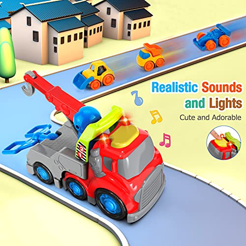 image for POLARDOR Trucks Toys for Boys 1 2 3 Years Old, Construction Cars Toy S