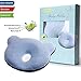 WENDSIM Flat Head Baby Pillow Memory Foam Newborn Baby Pillow for Avoid Flat Head for 0-12 Months Infant (Removable & Waterproof Cover)(B-Blue)