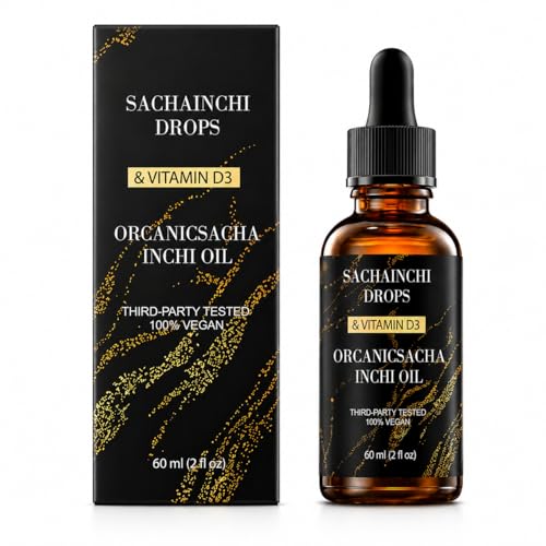Athera Organic Sacha Inchi Oil Drops With Vitamin D3 | Plant-Based Omega-3 Supplement for Daily Wellness 2 fl oz