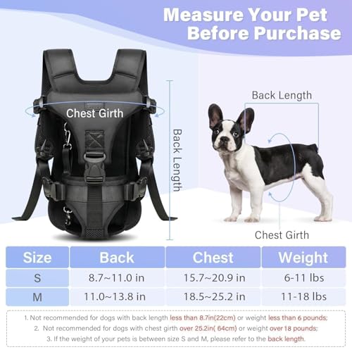 YUDODO Front Pet Carrier Backpack for Small Dogs and Cats, Secure and Breathable Mesh, Ergonomic Support, Adjustable for Walking, Hiking, or Travel (Black M) - Image 3