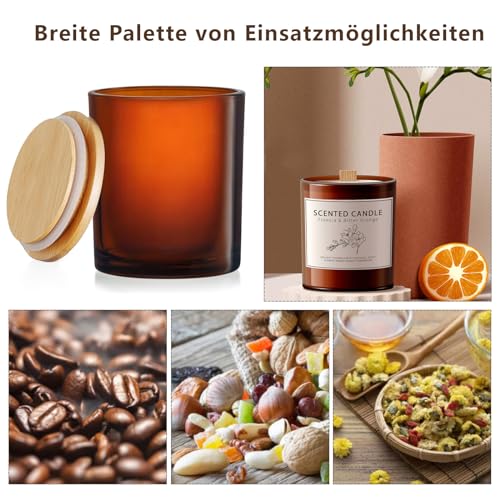 6-Pack Glass Candle Jars with Bamboo Lids (200ml), 3mm Thick-Walled Heat-Resistant Glass for Candle Making - Image 2