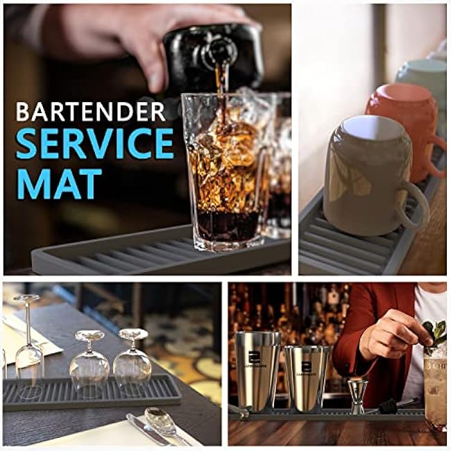 ZAPPOWARE Kitchen Sink Narrow Silicone Holder Tray 18x3.1, Vanity & Bathroom Organizer, Gray