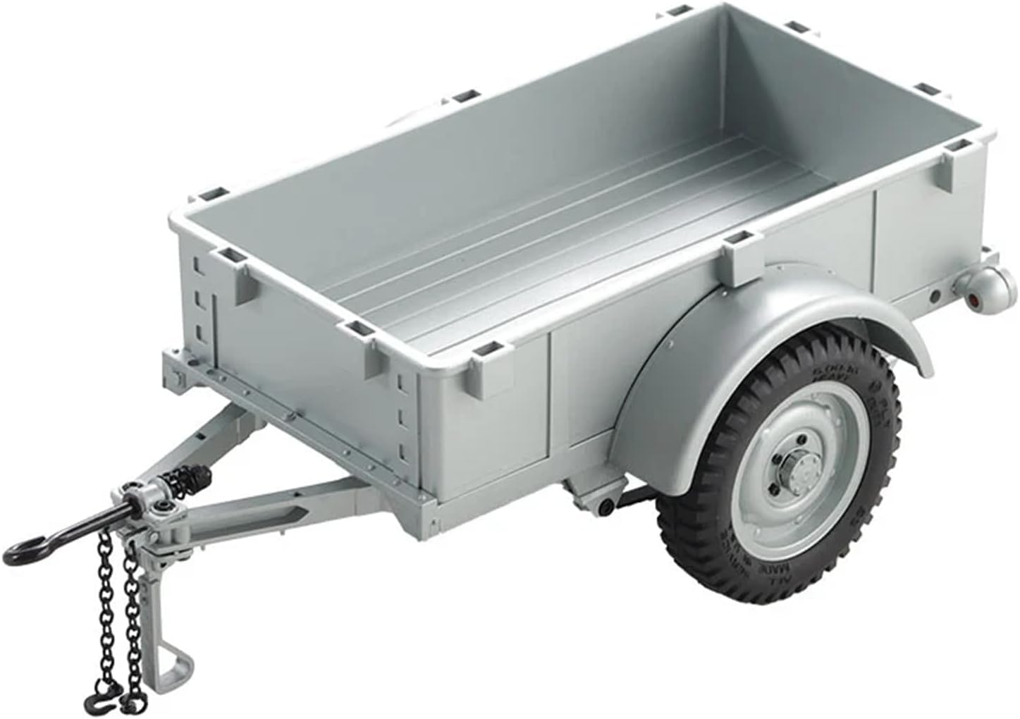 EAZYRC FMS FCX18 RC Cars Accessory for 1:18/1:12 RC Crawler Trucks - Utility Trailer (A-Silver)