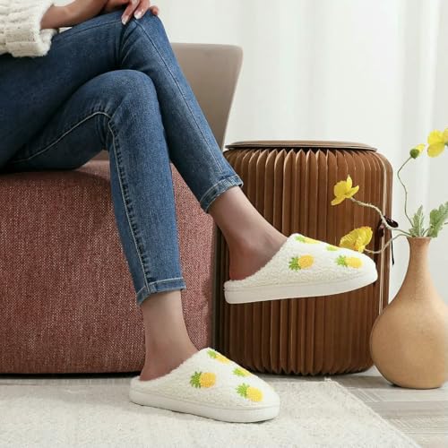 Slippers Winter Home Pineapple Plush Slippers Non-Slip Thickened Small Fresh Cotton Slippers-C8-38-394
