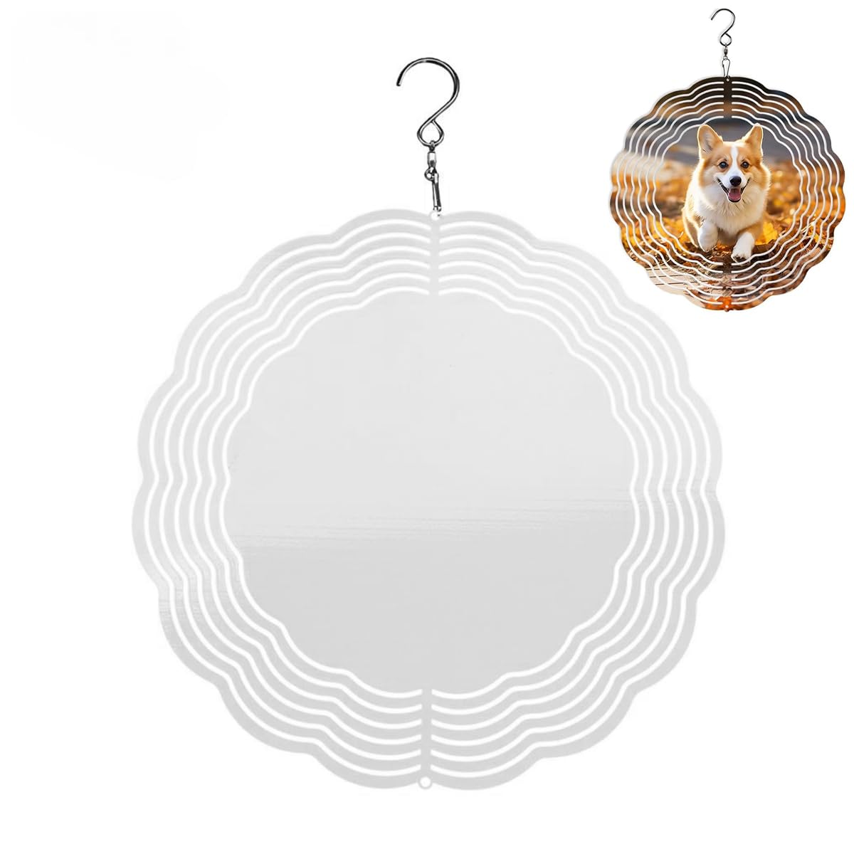 HASTHIP® Sublimation Blanks - 8 Inch Wind Spinners Outdoor Metal Sublimation Blanks Heat Press Transfer Outdoor Garden Decoration Blank Wind for DIY Gift-image-14