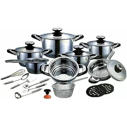 BATTERIA DI PENTOLE 23 Pezzi in Acciaio Inox a Induzione Antiaderente SUPER OFFERTA AMC BATTERIA