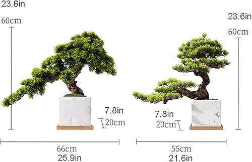 Miniatura 2 de Planta sintética en maceta, árbol artificial, imitación china, adornos de pino marmolado, simulación, ciprés, acogedor, pino, bonsái, sala de estar,