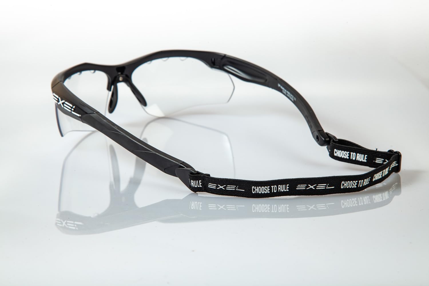 Exel Floorball/Unihockey Schutzbrille Intense Eyeguard, für Jugend und Erwachsene, IFF geprüft, mit Nackenband und Brillenputztuch