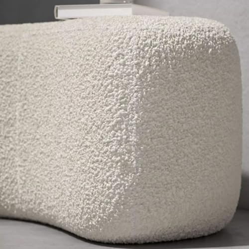 Taburete para maquillaje elegante de lana texturizada para dormitorio 6