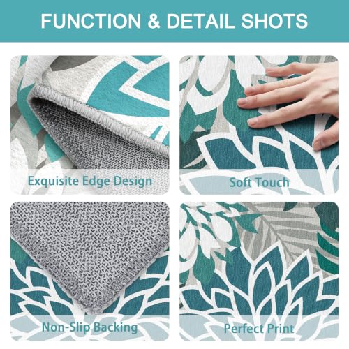 Outdoor Rug Waterproof, Washable Patio Runner Rug for Deck, 2x6, Teal by Arenarug - Used condition - Image 3