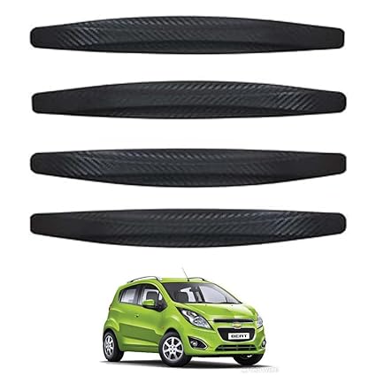 CABIX Anti Collision Car Corner Bumper Protector Guard with Black Carbon Fiber Design Universal for Chevrolet Beat/Cruze/Sail/Enjoy/Tavera