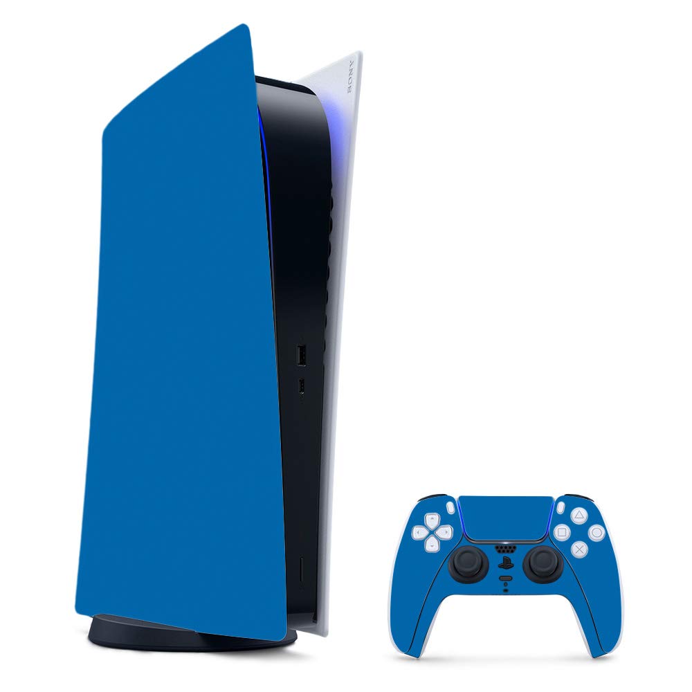 MightySkins Gaming Skin para PS5 / PlayStation 5 Digital Edition Bundle - Azul sólido | Envoltura protectora de vinilo | Fácil de aplicar y cambiar de estilo | Fabricado en los Estados Unidos